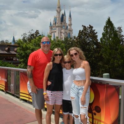 My family at Cinderella Castle at Magic Kingdom